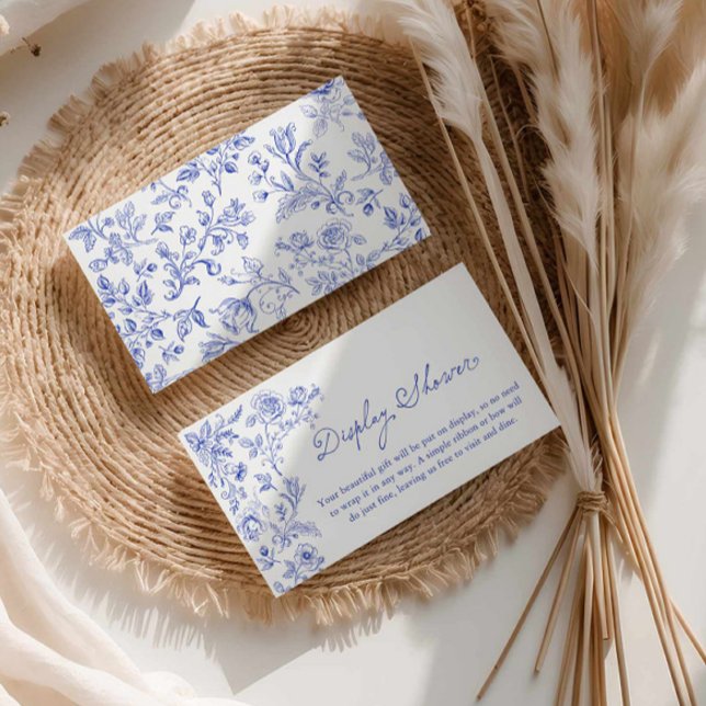 Carte de boîtier de douche à écran bleu (Blue Floral Display Shower Card)