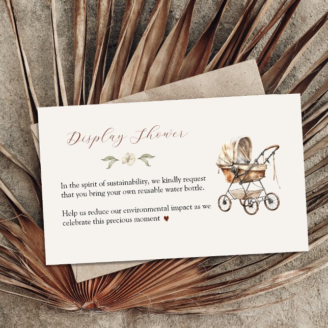 Carte de boîtier de douche d'affichage pour bébé r (Rustic Baby Carriage Display Shower Enclosure Card)