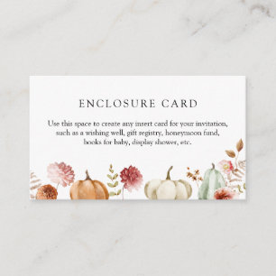 Carte de boîtier de douche Florale citrouille Bour