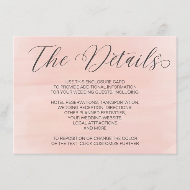 Carte de boîtier de Faire-part de mariage Détails (Devant)