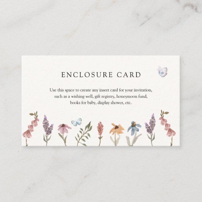 Carte de boîtier de jardin à fleurs papillon (Devant)