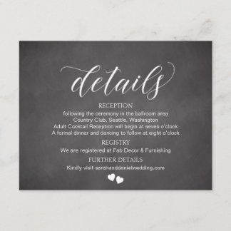 Carte de boîtier de la carte Détails du Mariage du