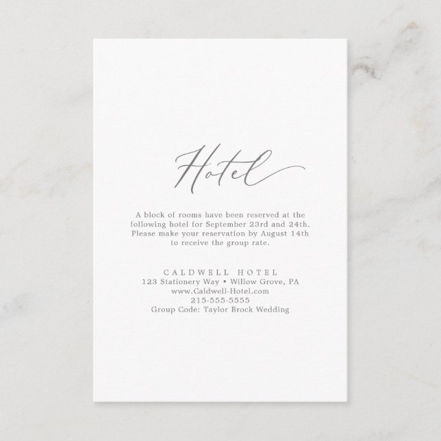 Carte de boîtier de l'hôtel Silver Calligraphy (Devant)