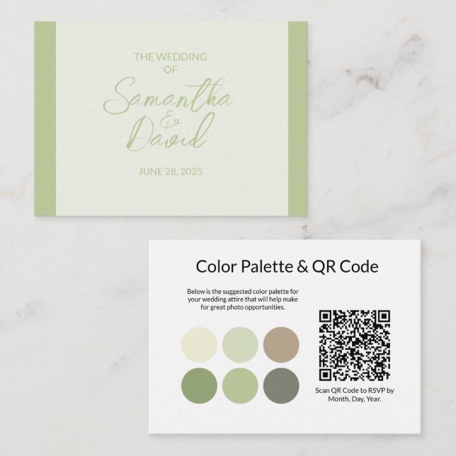 Carte de boîtier de Mariage d'angle d'angle QR (Devant / Derrière)