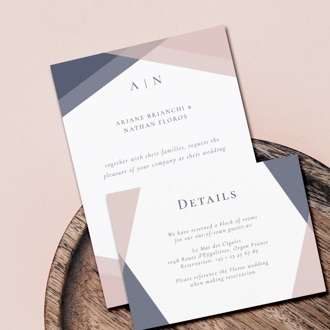 Carte de boîtier de Mariage flush Navy (Créateur téléchargé)