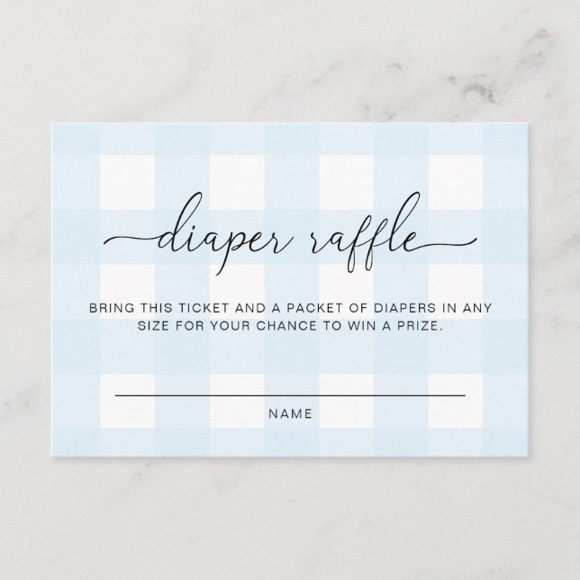 Carte de boîtier de rabat En vichy papier bleu (Devant)