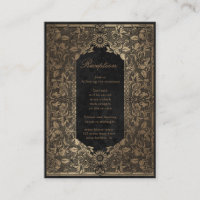 Carte de boîtier de réception décorative en or vin