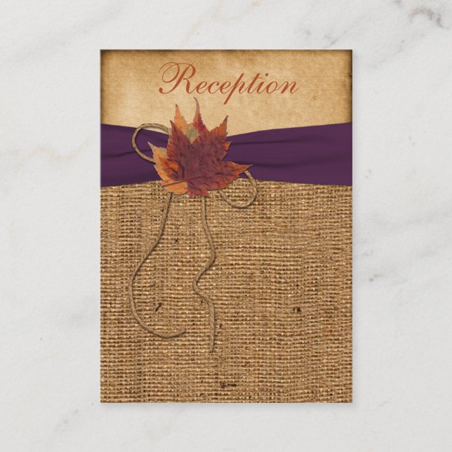 Carte de boîtier de réception FAUX Burlap (Devant)
