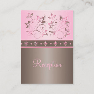 Carte de boîtier de réception Mocha et rose Floral