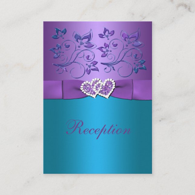 Carte de boîtier de réception Turquoise de coeur f (Devant)
