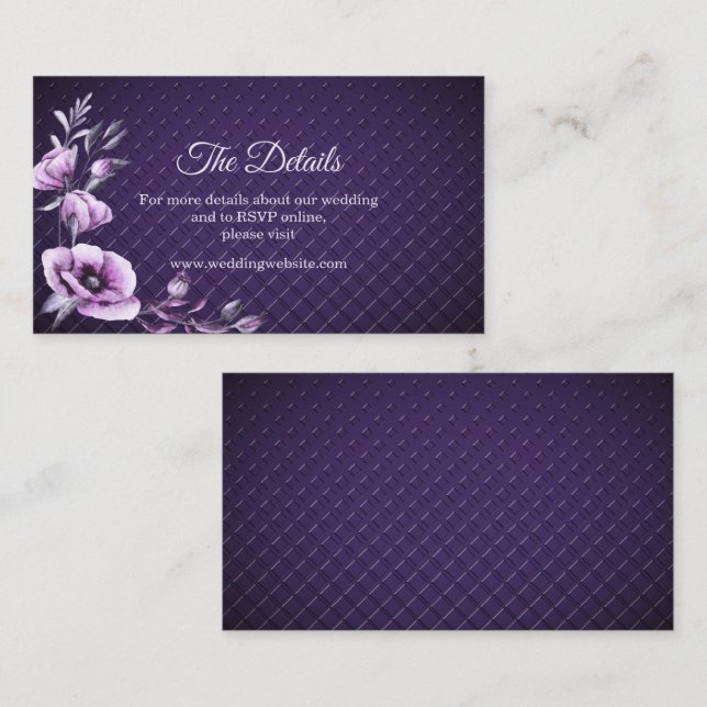 Carte de boîtier décoratif floral violet (Devant / Derrière)