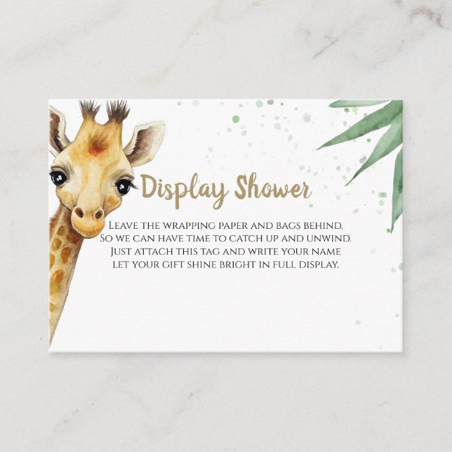 Carte de boîtier du Baby shower d'affichage Giraff (Devant)