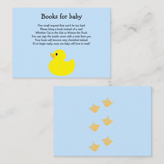 Carte de boîtier du livre pour bébé de canard jaun (Devant / Derrière)