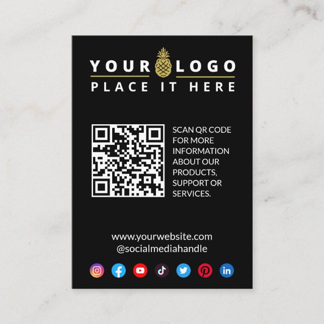 Carte de boîtier du logo de code QR du site Web d' (Devant)