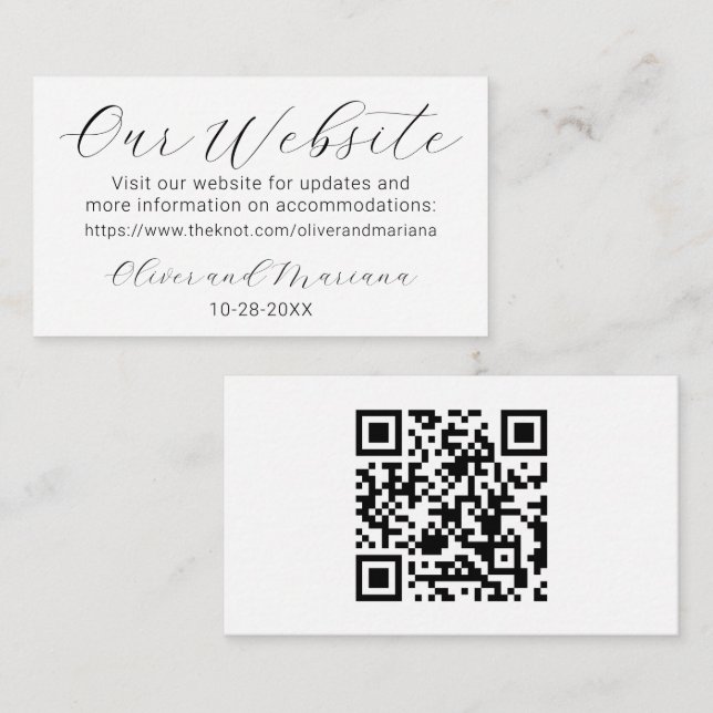 Carte de boîtier du site Web Mariage blanc (Devant / Derrière)