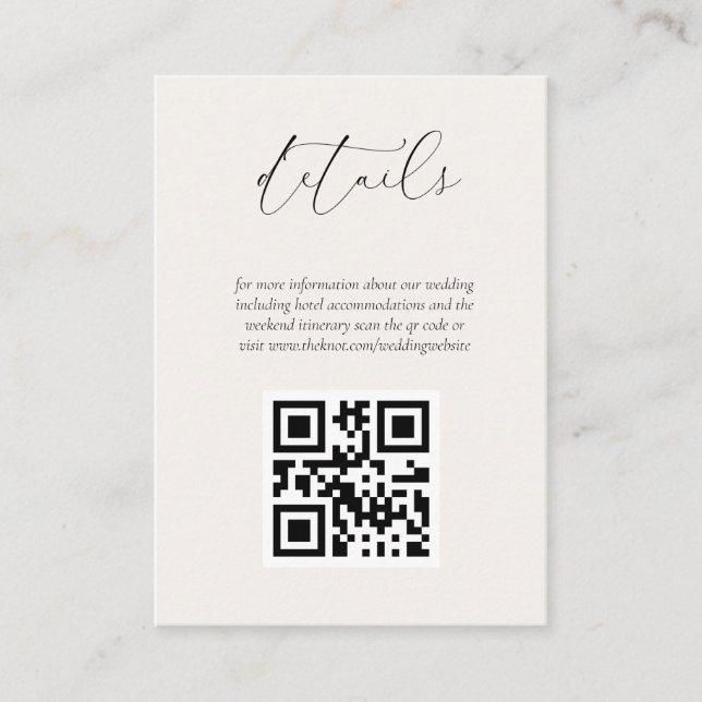Carte de boîtier du site Web Mariage Cream QR Code (Devant)