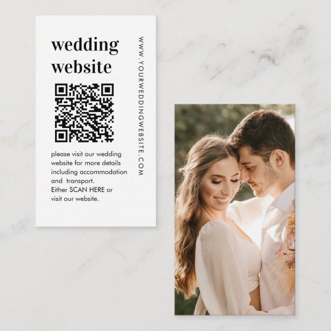 Carte de boîtier du site Web Mariage de QR Code Bo (Devant / Derrière)