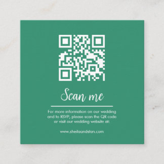 Carte de boîtier du site Web Mariage Emerald QR Co