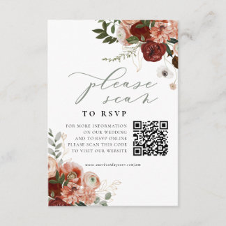 Carte de boîtier du site Web mariage QR Code RSVP