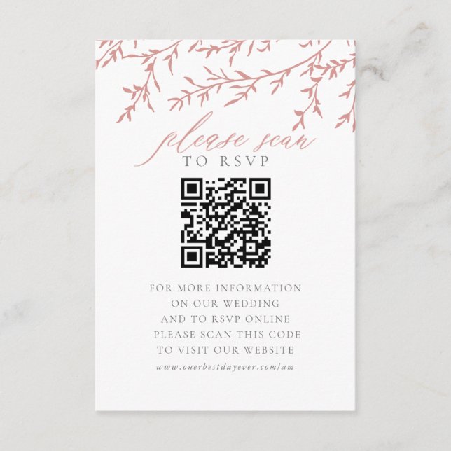Carte de boîtier du site Web mariage QR Code RSVP  (Devant)