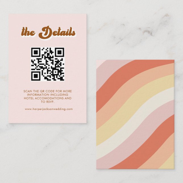 Carte de boîtier du site Web Mariage RSVP de code  (Devant / Derrière)