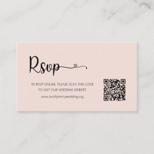 Carte de boîtier du site Web RSVP de mariage Rose 
