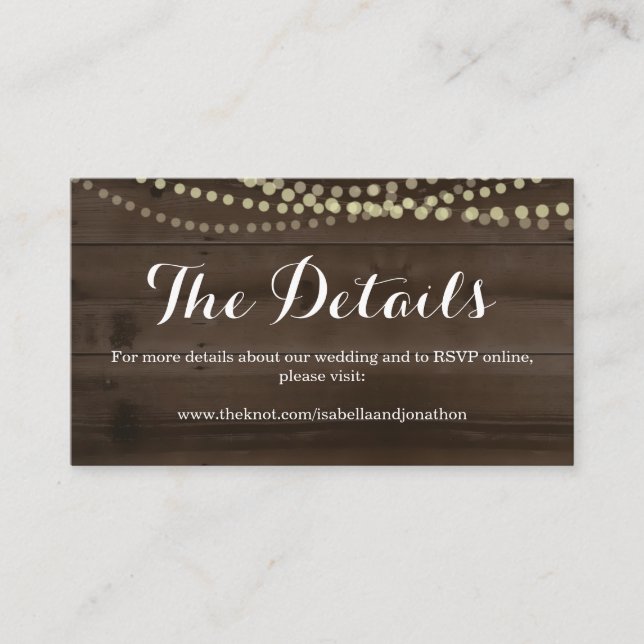 Carte de boîtier du site Web Rustic Wood Mariage (Devant)