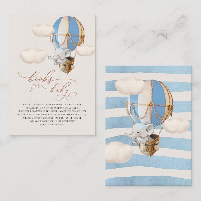 Carte de boîtier Elephant Balloon Baby Books (Devant / Derrière)