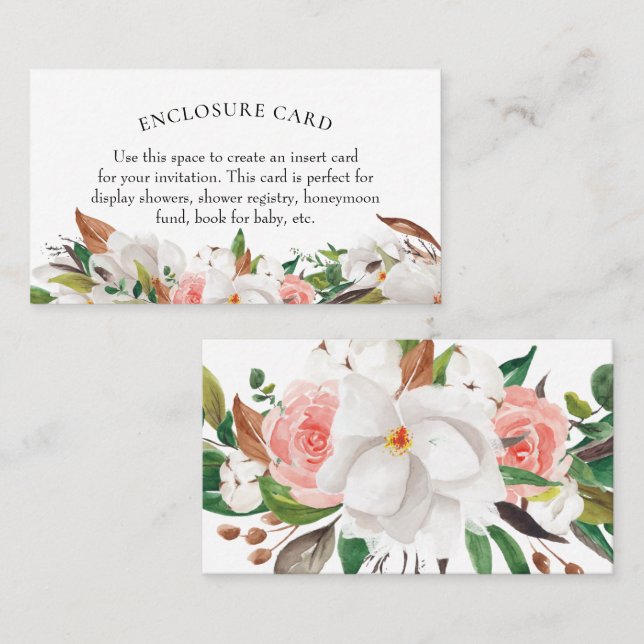 Carte de boîtier en coton Rose Magnolia (Devant / Derrière)