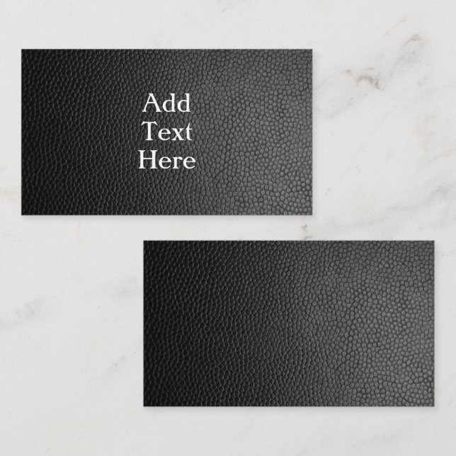 Carte de boîtier en cuir noir Faux (Devant / Derrière)