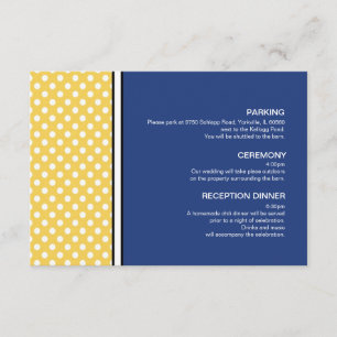 Carte de boîtier en Polka jaune et Mariage bleu