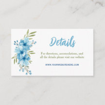 Carte de boîtier floral à aquarelle bleue