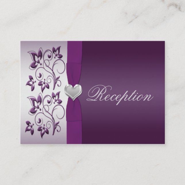 Carte de boîtier floral argenté et violet (Devant)