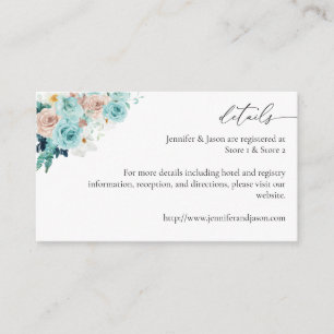 Carte de boîtier florale rose turquoise et bleu 2