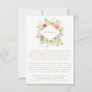 Carte de boîtier Geo Mariage Watercolor Flowers