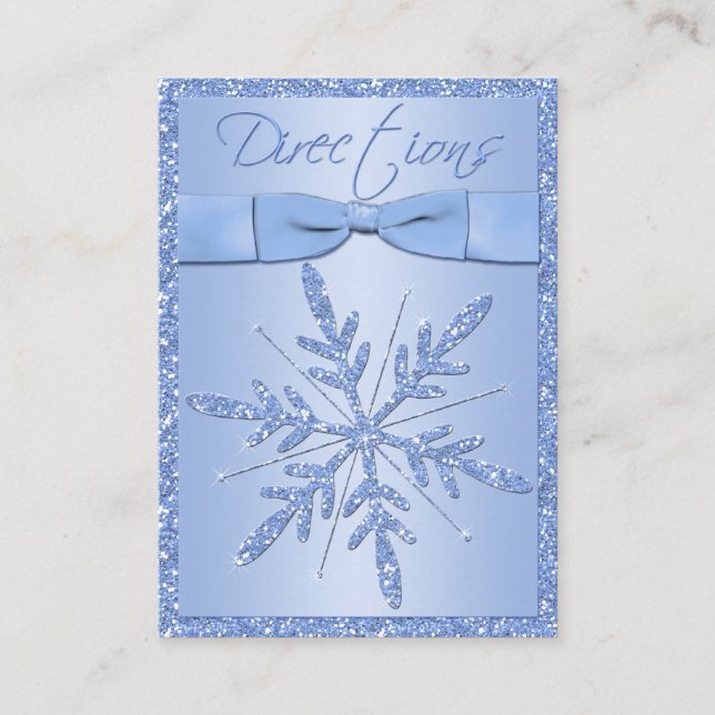 Carte de boîtier Glittery Blue Snowflake Direction (Devant)