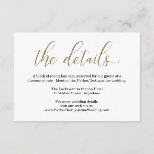 Carte de boîtier Gold Parties scintillant Informat