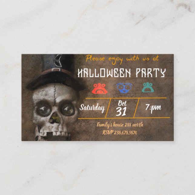 Carte de boîtier Halloween fête Crânes (Devant)