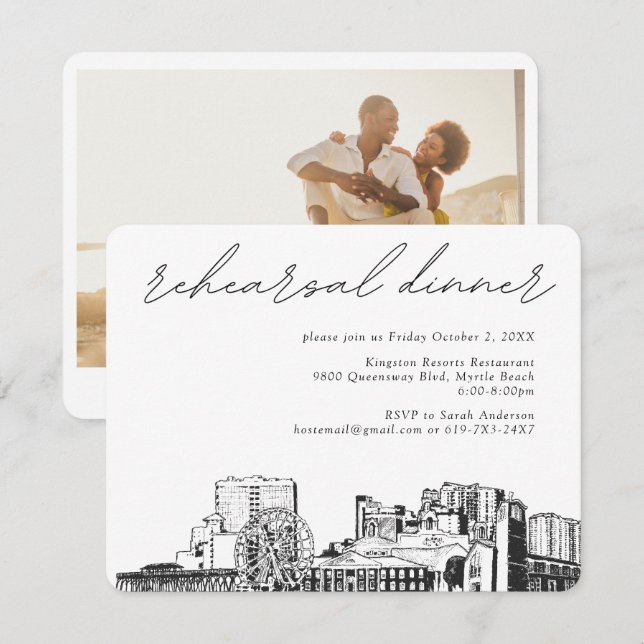 Carte de boîtier Invitation de la répétition de My (Devant / Derrière)