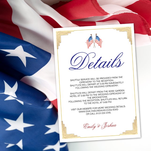 Carte de boîtier Mariage American Flag 4 juillet (Créateur téléchargé)