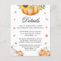 Carte de boîtier Mariage Citrouille aquarelle