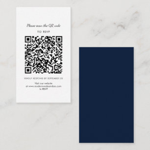 Carte de boîtier Mariage de code QR RSVP moderne