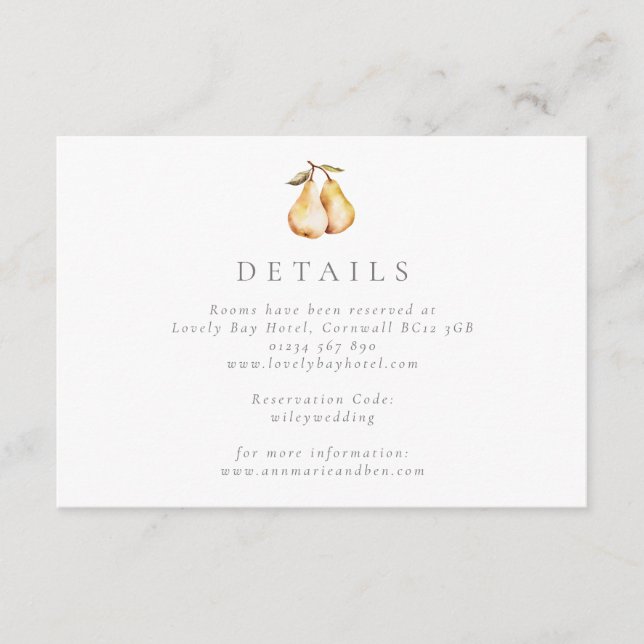 Carte de boîtier Mariage élégant pour poires (Devant)