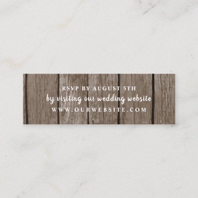 Carte de boîtier mariage en bois rustique RSVP en  (Devant)