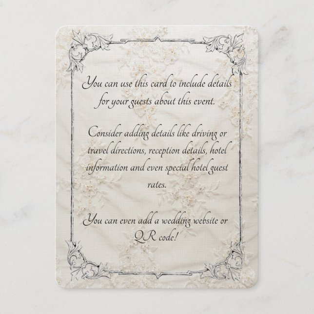 Carte de boîtier Mariage en dentelle brodée (Devant)