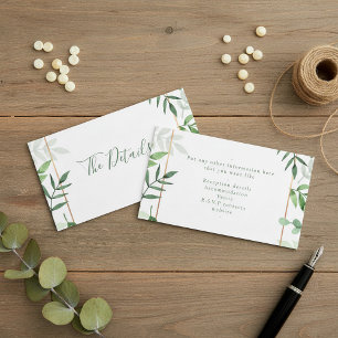 Carte de boîtier mariage feuilles verts "les détai