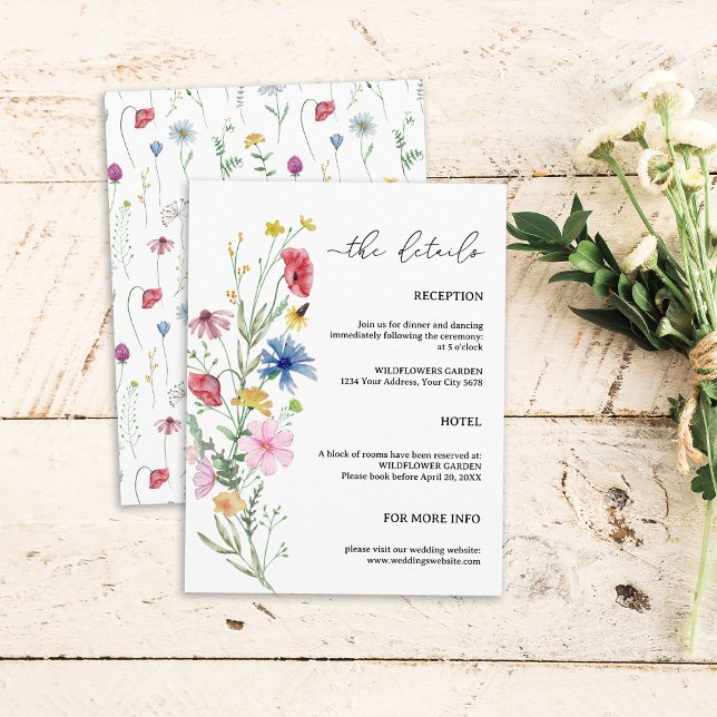 Carte de boîtier Mariage fleur sauvage (Créateur téléchargé)
