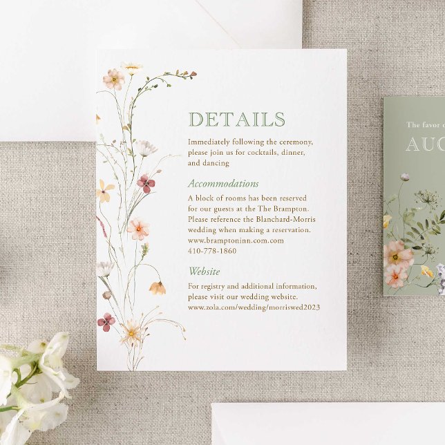 Carte de boîtier Mariage Fleur sauvage aquarelle (Immerse your guests in the romance of nature with our Watercolor Wildflower Wedding Collection.)