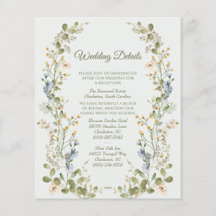 Carte de boîtier Mariage Fleur sauvage écologique