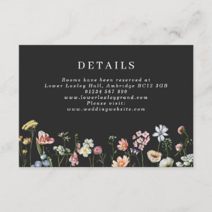 Carte de boîtier Mariage Fleur sauvage foncé